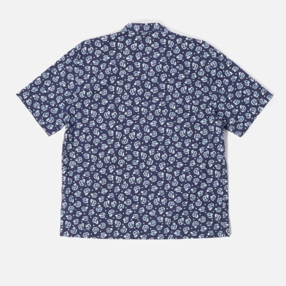 Universal Works Road Shirt In Navy Organic Flower Cotton - Picture 3 of 11